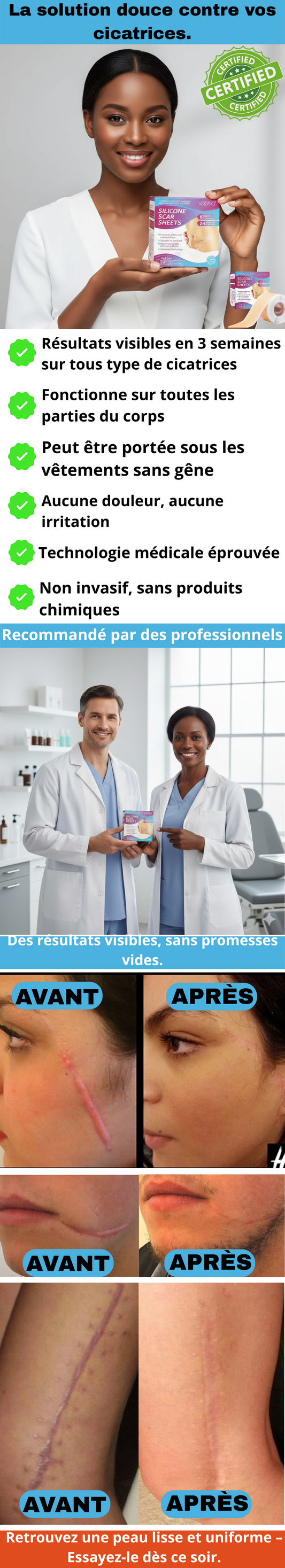 Bande Anti-Cicatrice Silicone Médicale GN