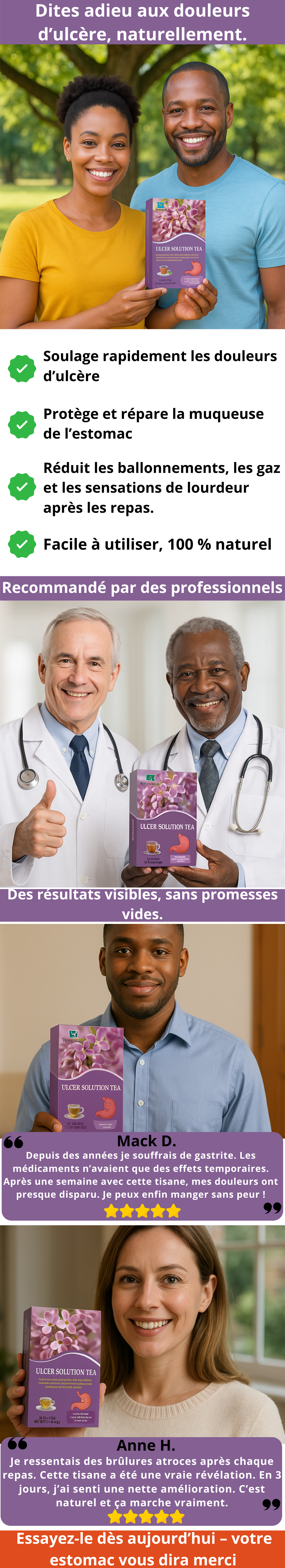 Fini les ulcères, brûlures et acidité – naturellement.