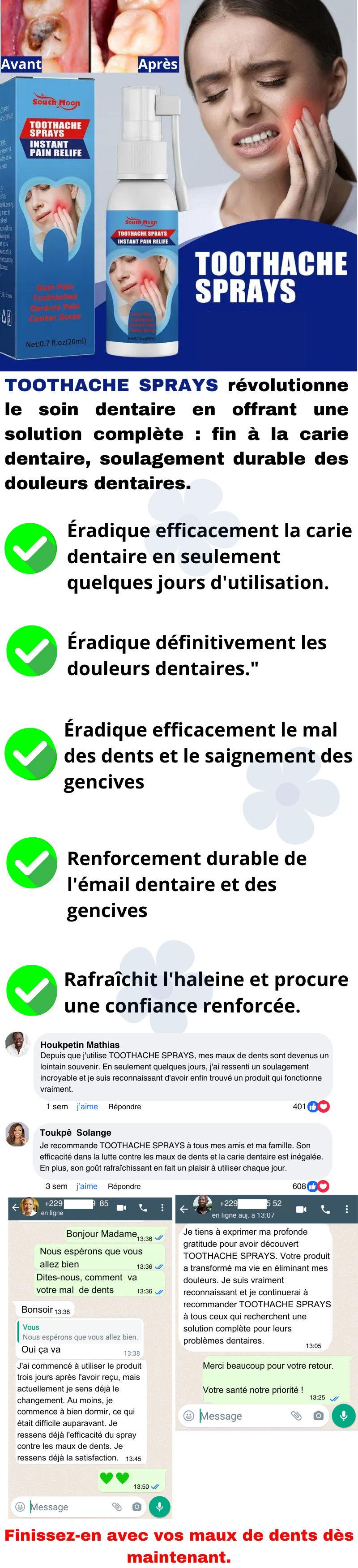 SPRAYS CONTRE LES MAUX DE DENTS
