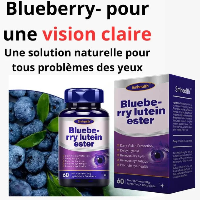 Blueberry Lutein Ester – Soin Complet des Yeux pour une Vue Claire, Confortable et Protégée (testing) Naturellement !